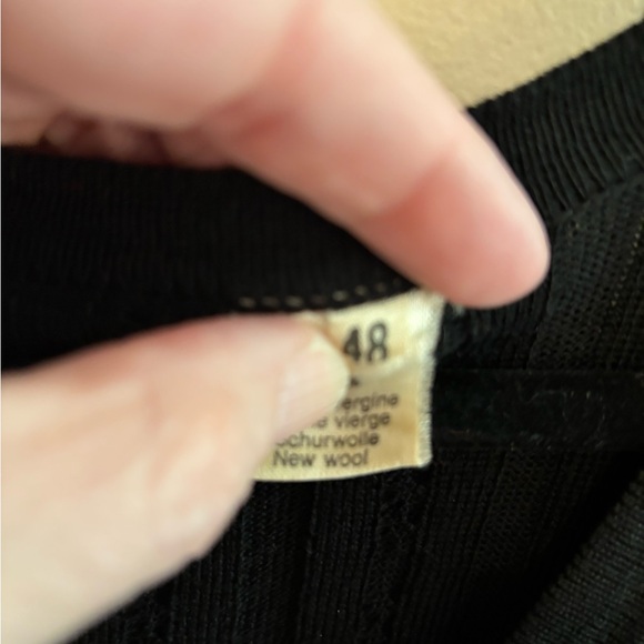 Celine Black 100% Wool Vintage Ribbed Women's Sweater- Large - Picture 3 of 14